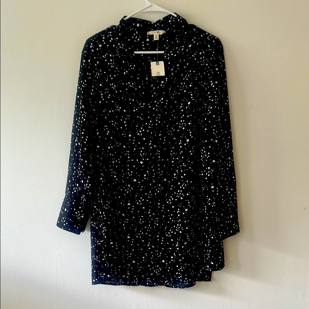 Terra & Sky Black and White Patterned Blouse